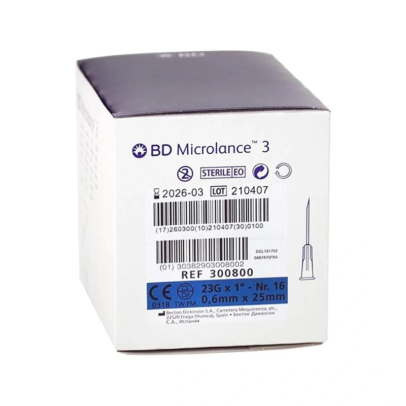 Jehly inj. BD 0,6 x 25 23G (100ks) - modré