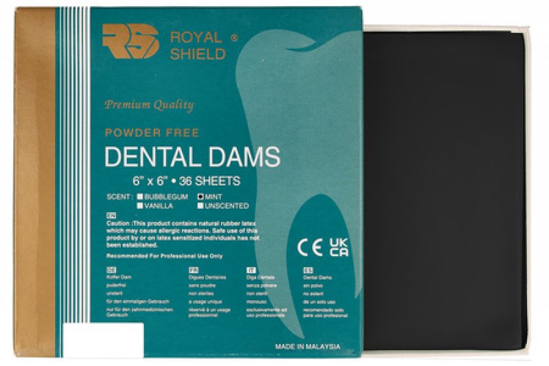 Kofferdam Royal Shield - černý, máta, střední (36ks/bal)