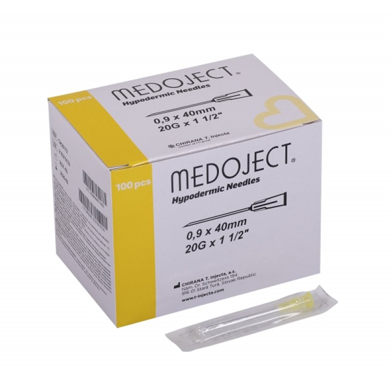Jehly inj. MEDOJECT 0,9 x 40 20G (100ks) - žluté