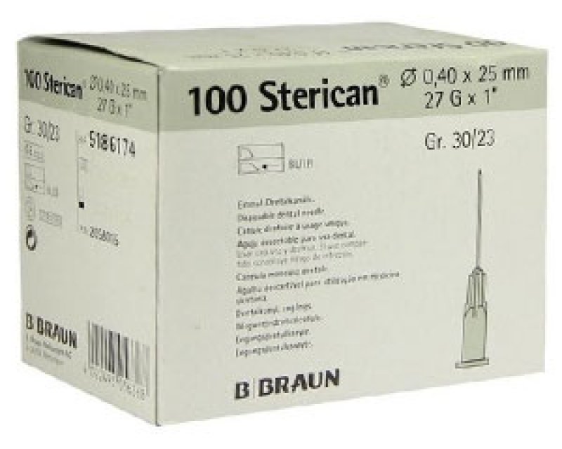 Jehly inj. STERICAN 0,4 x 25 27G (100ks) - dentální