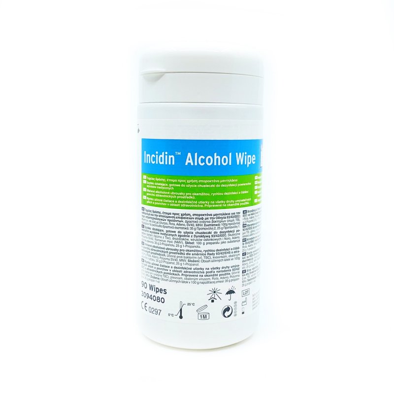 Alkoholové ubrousky INCIDIN ALCOHOL WIPE dóza 90ks (6ks/krt)