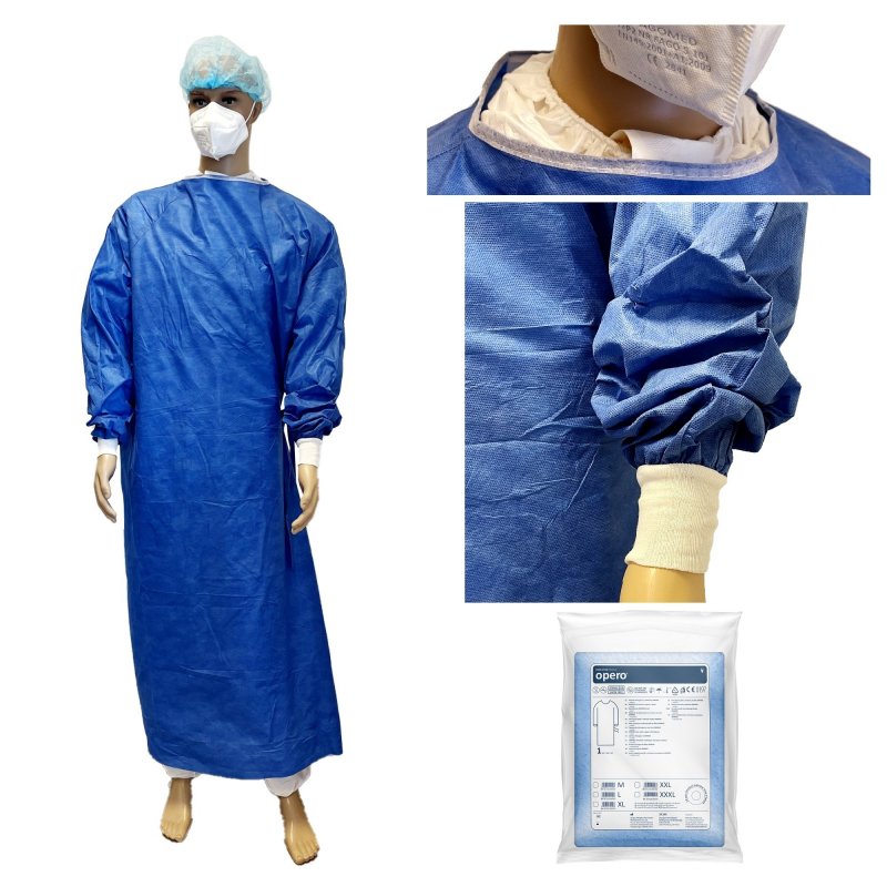 Jednorázový operační chirurgický plášť z netkané textilie SMMMS opero®, sterilní - M