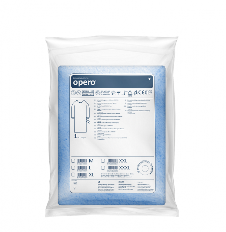 Jednorázový operační chirurgický plášť z netkané textilie SMMMS opero®,st. M-XXL 50ks/krt