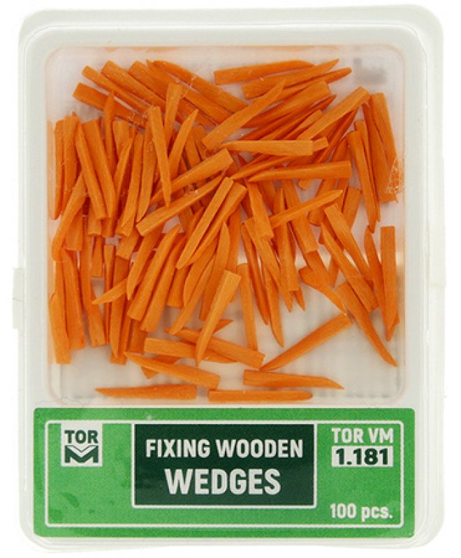 Dřevěné klínky TOR VM - oranžové, velmi tenké, velmi krátké (100ks/bal)