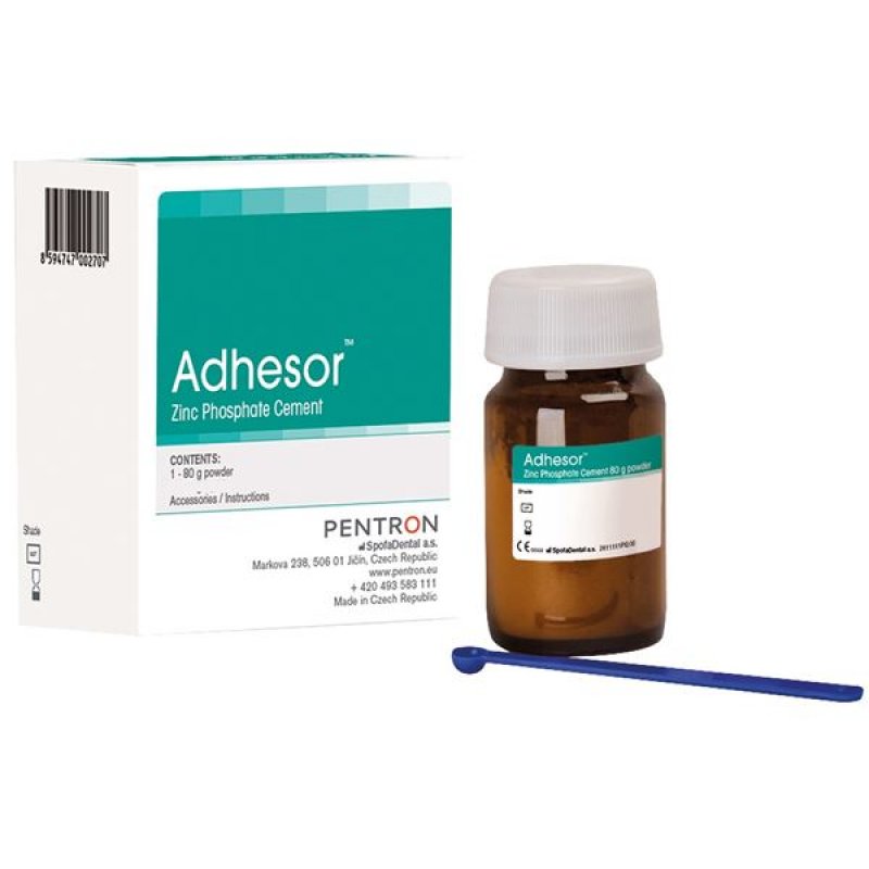 Zinkofosfátový cement Adhesor (prášek 80g) - 2